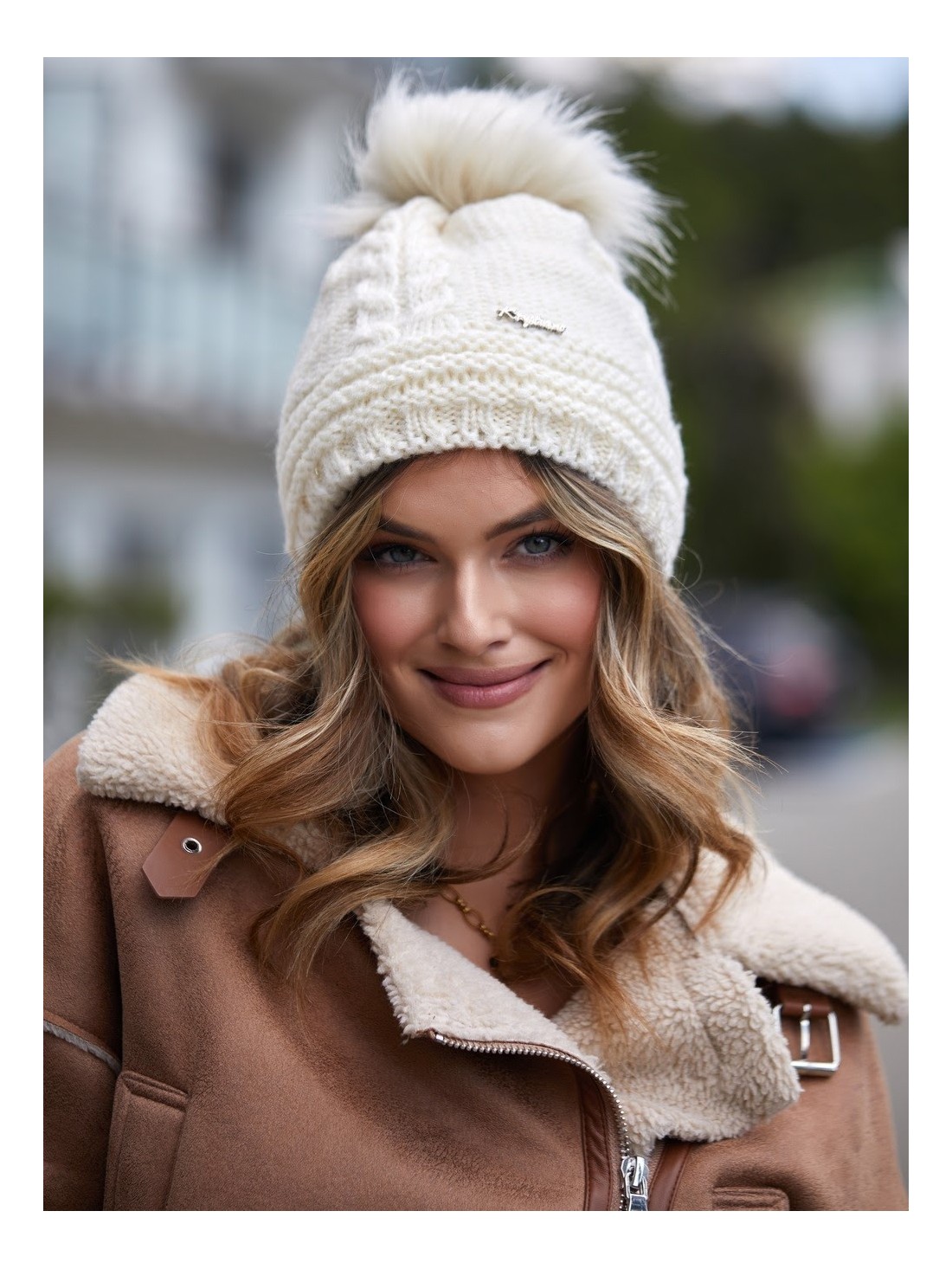 Cream women\'s winter hat C10 - Online store - Boutique